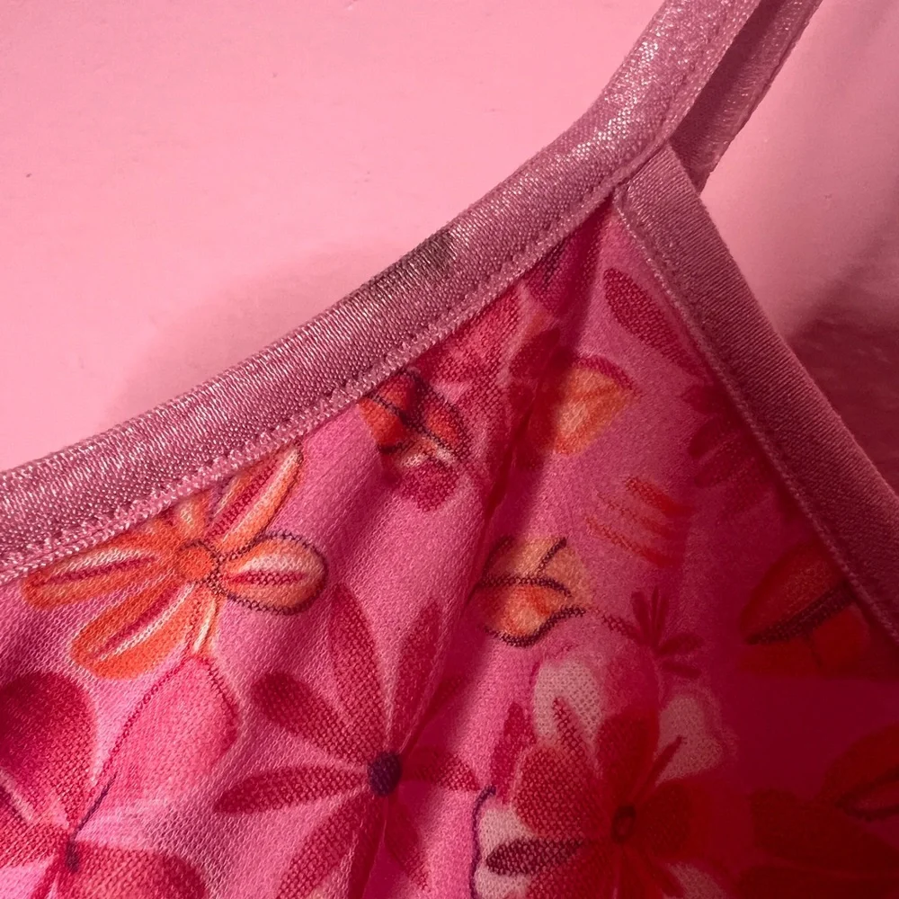 Vintage pink mini floral dress - Picture 5 of 6